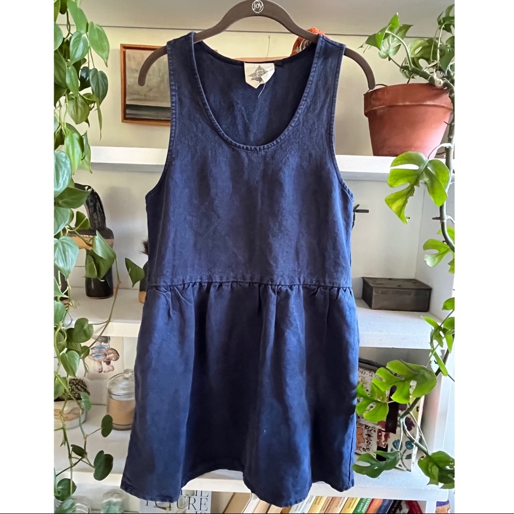 Jungmaven navy blue cotton  dress short